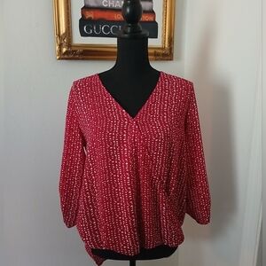 West Kei High Low Fuscia Blouse Size M